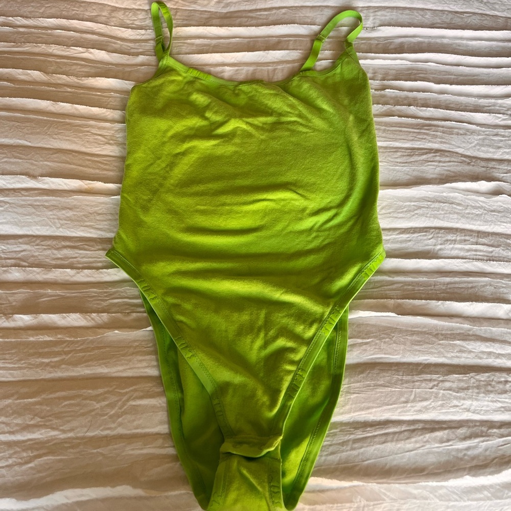 Skims body suit - lime green size small wore once